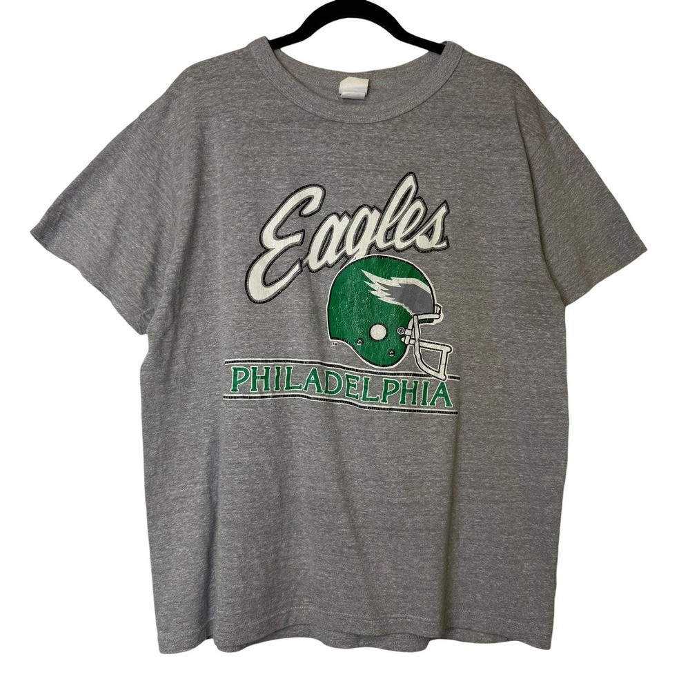 Vintage Philadelphia Eagles NFL Football T-Shirt Sz L Champion Grey